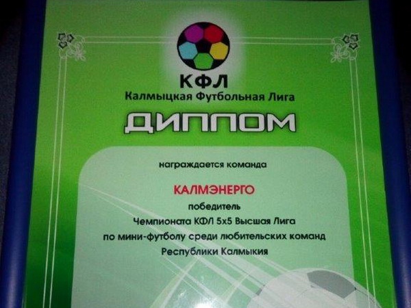 Команда энергетиков Калмыкии стала чемпионом КФЛ